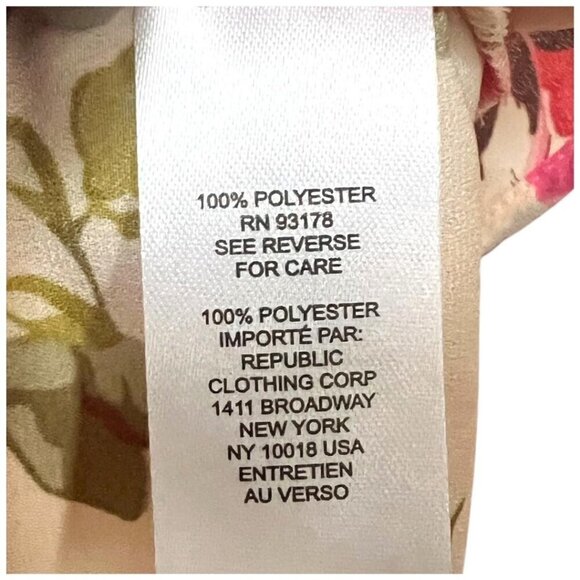 Tahari Womens Ivory Pink Floral Elbow Sleeve PinTuck Blouse Plus Sz 2X New - Picture 6 of 9